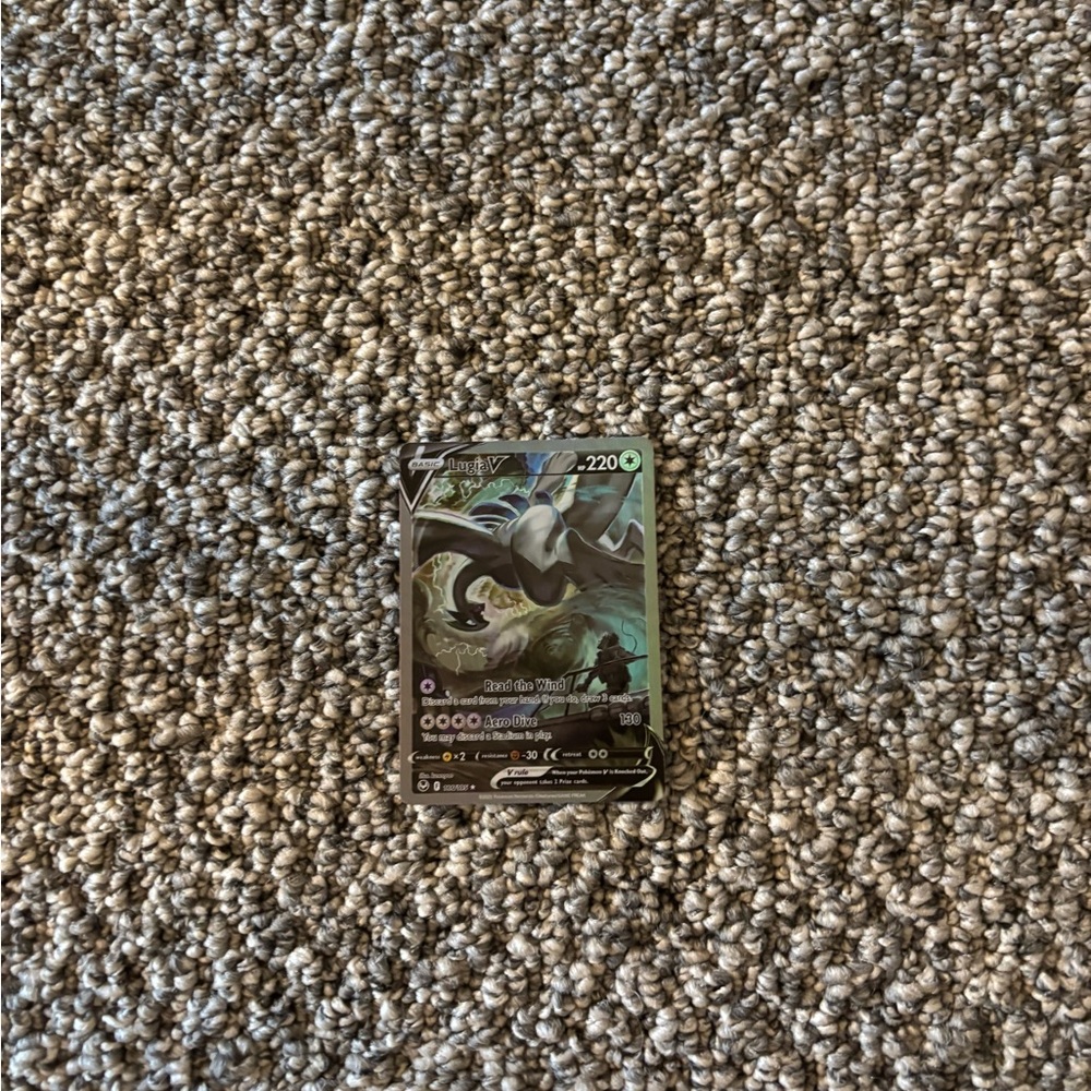 Pokemon lugia V Card - Black and Gray